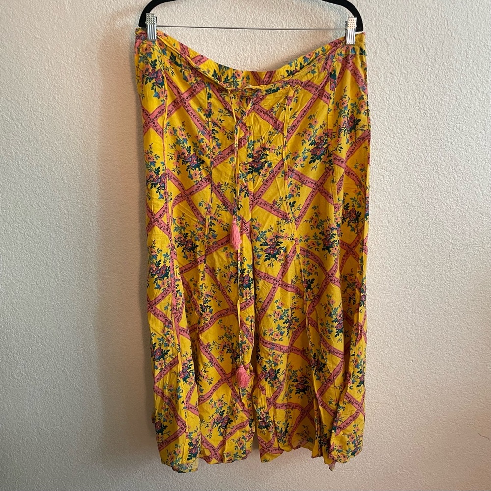 Free People I’m The One Lounge Pant Yellow Multicolor - Picture 5 of 9